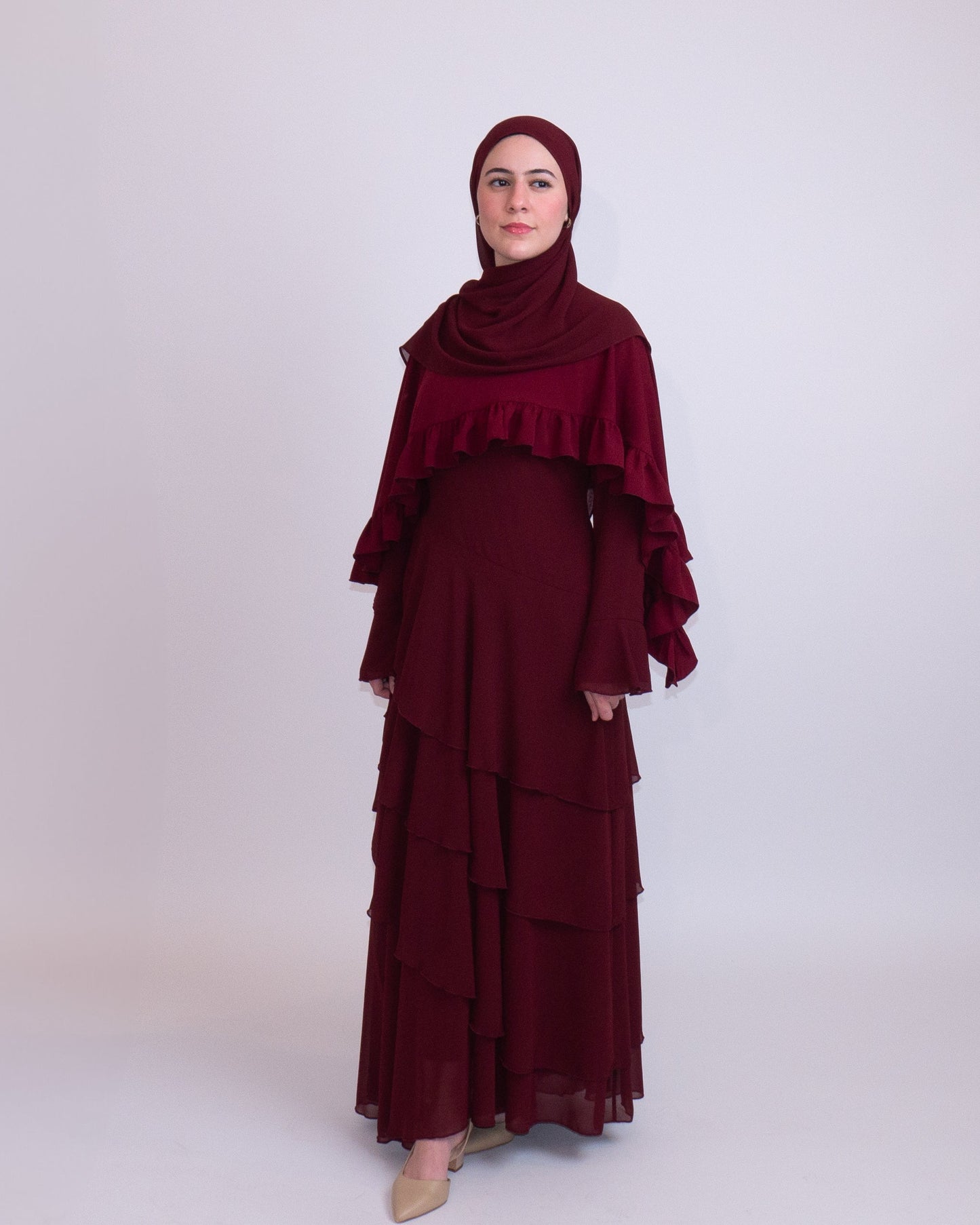 Leyanna Dress - Plum Red