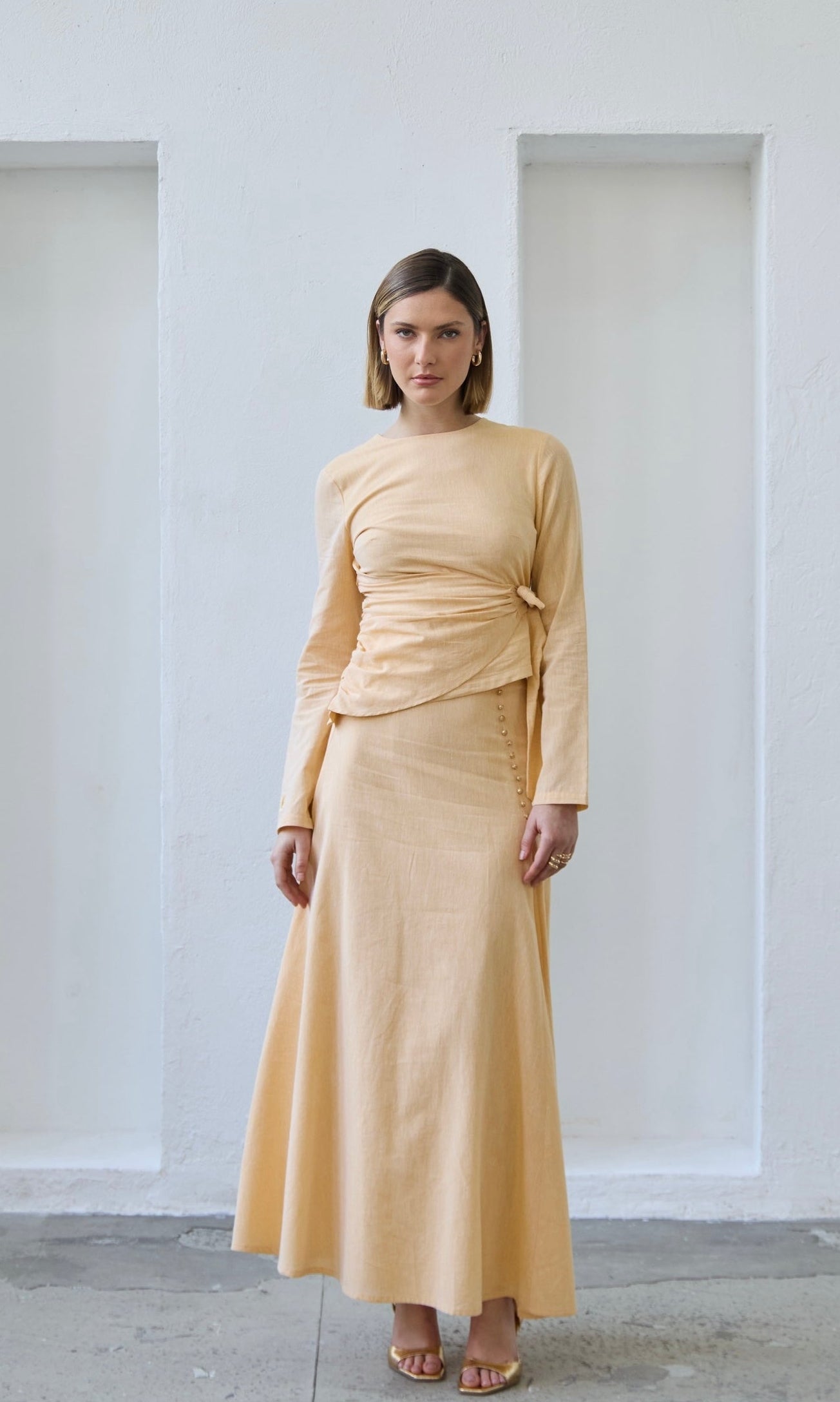 Farah Maxi Skirt - Dandelion Yellow ShamsWaQamar Farah Maxi Skirt - Dandelion Yellow ShamsWaQamar