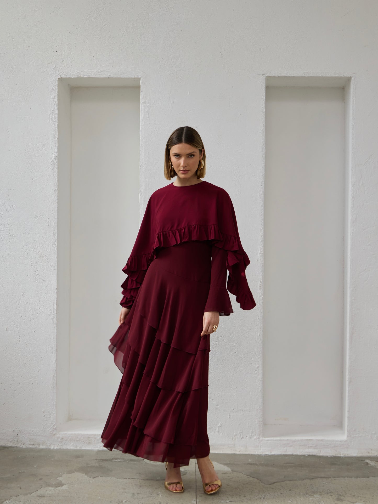 Leyanna Dress - Plum Red