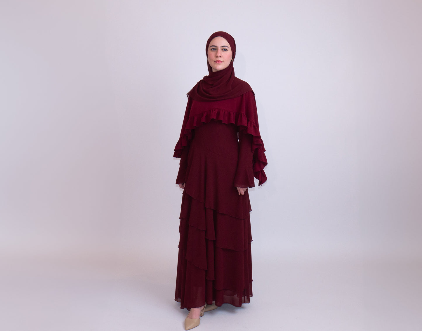 Leyanna Dress - Plum Red