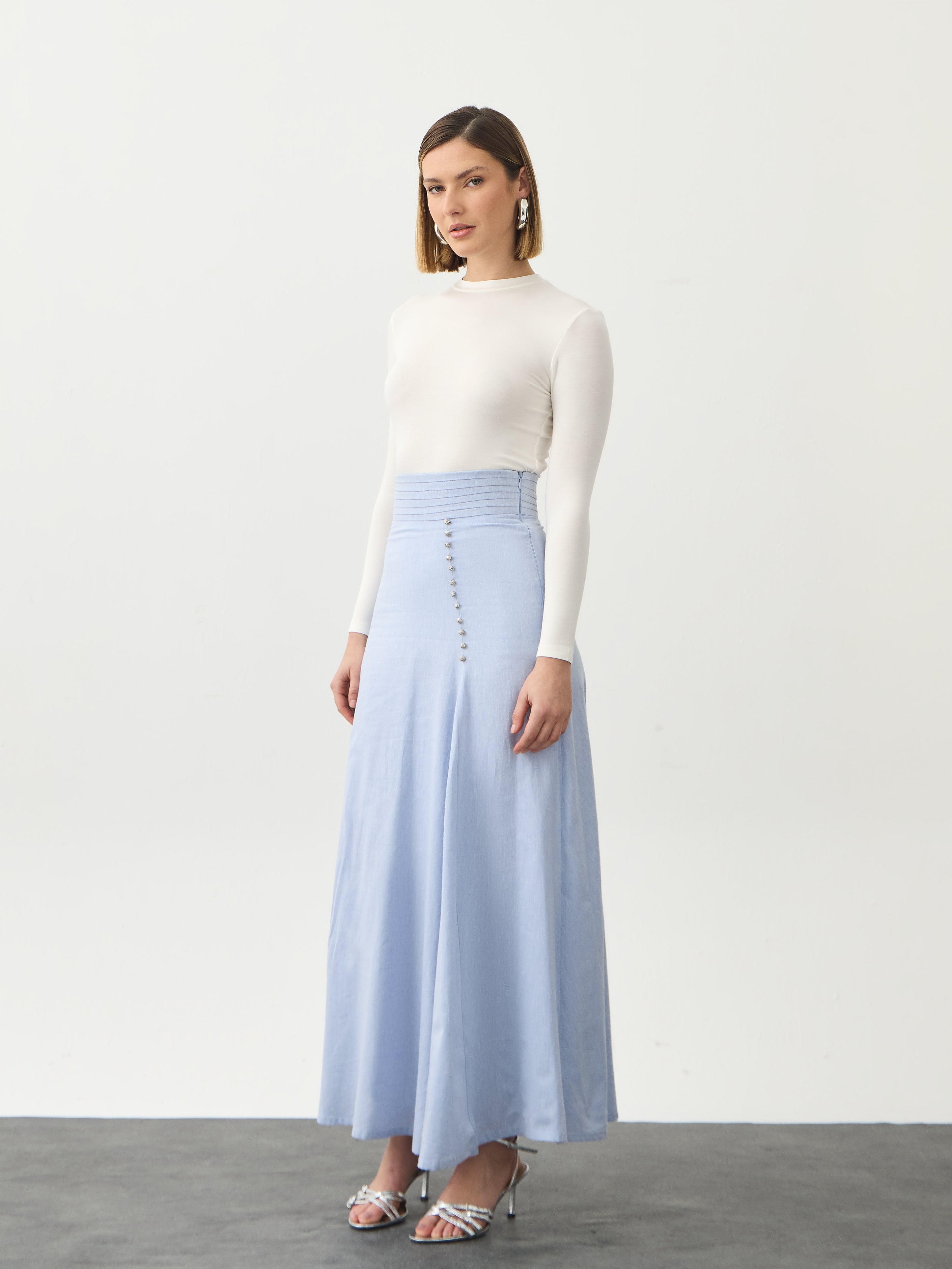 Farah Skirt Light Green Floral